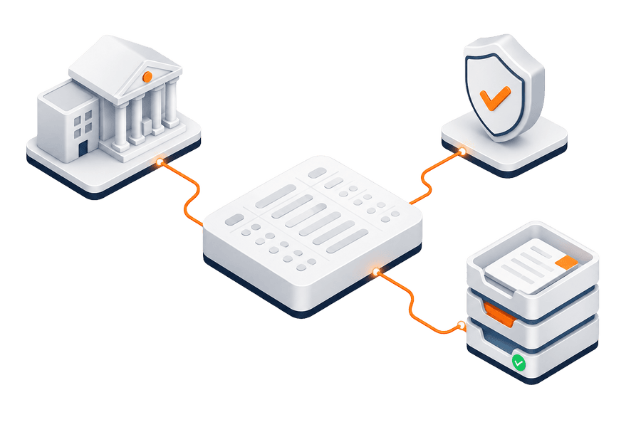 Extracted document data routed into business workflows